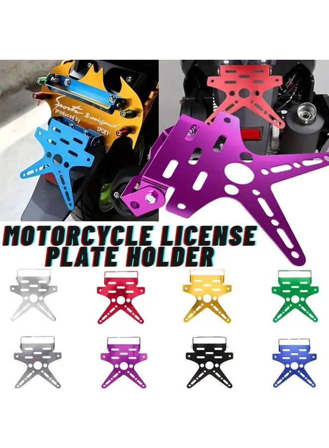 Green Universal Adjustable Aluminum Motorcycle License Plate Cover For Yamaha TMAX 500 530 YZF R15 XT660 XRZ - Image 1